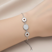 Celestial Chakra 925 Sterling Silver Bracelet With Adjustable Length 8 Inch